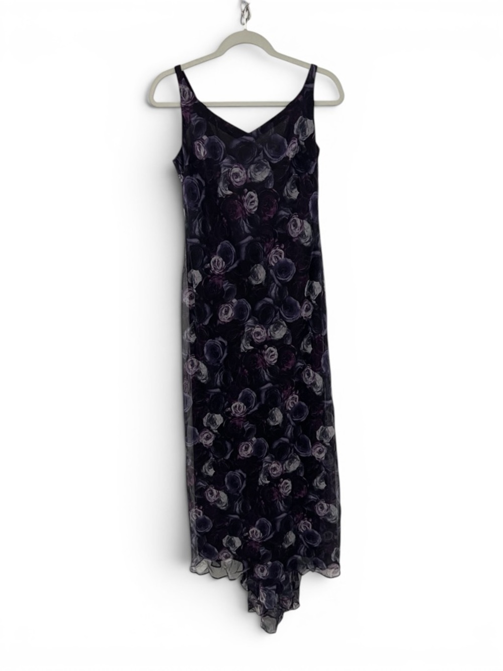 Vintage Zum Zum by Niki Livas purple floral maxi slip dress
